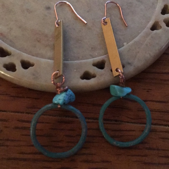 Jewelry - 3/$30 BOHO BRASS/COPPER/TURQUOISE BEAD 2”DANGLE Jewelry - 3/$30 BOHO BRASS/COPPER/TURQUOISE BEAD 2”DANGLE